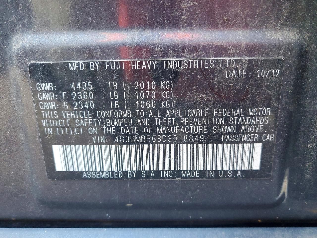 2013 Subaru Legacy 2.5i Limited