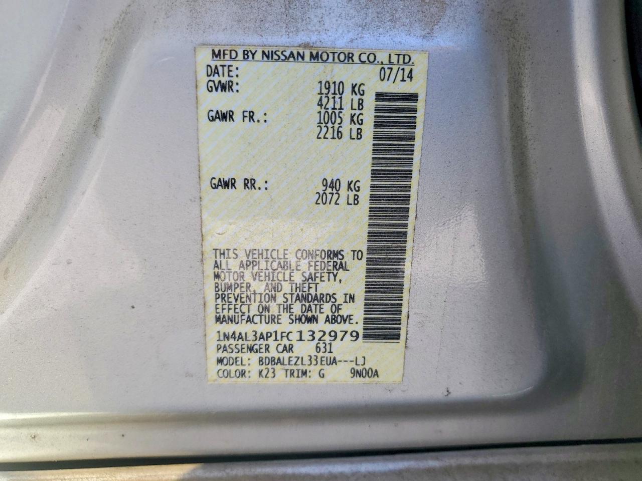 2015 Nissan Altima 2.5