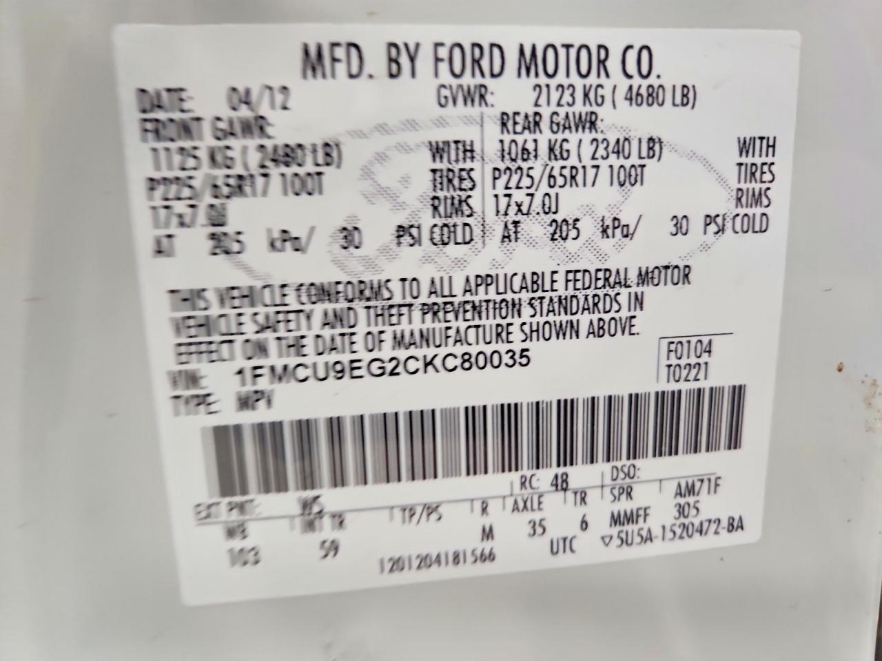 2012 Ford Escape Limited