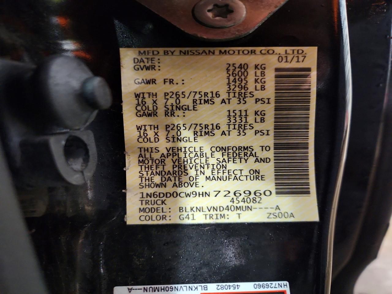 2017 Nissan Frontier sv