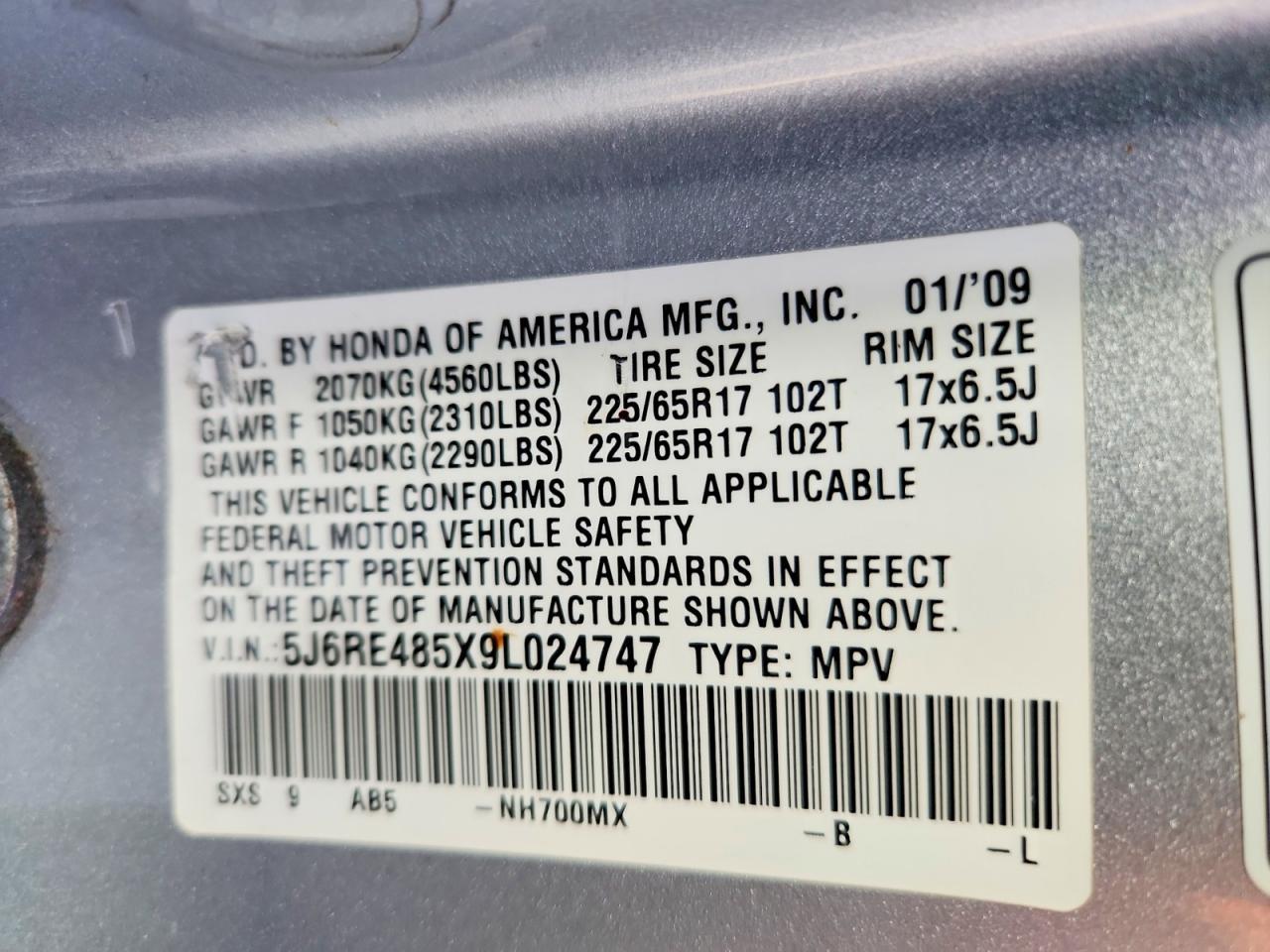 2009 Honda Cr-v ex