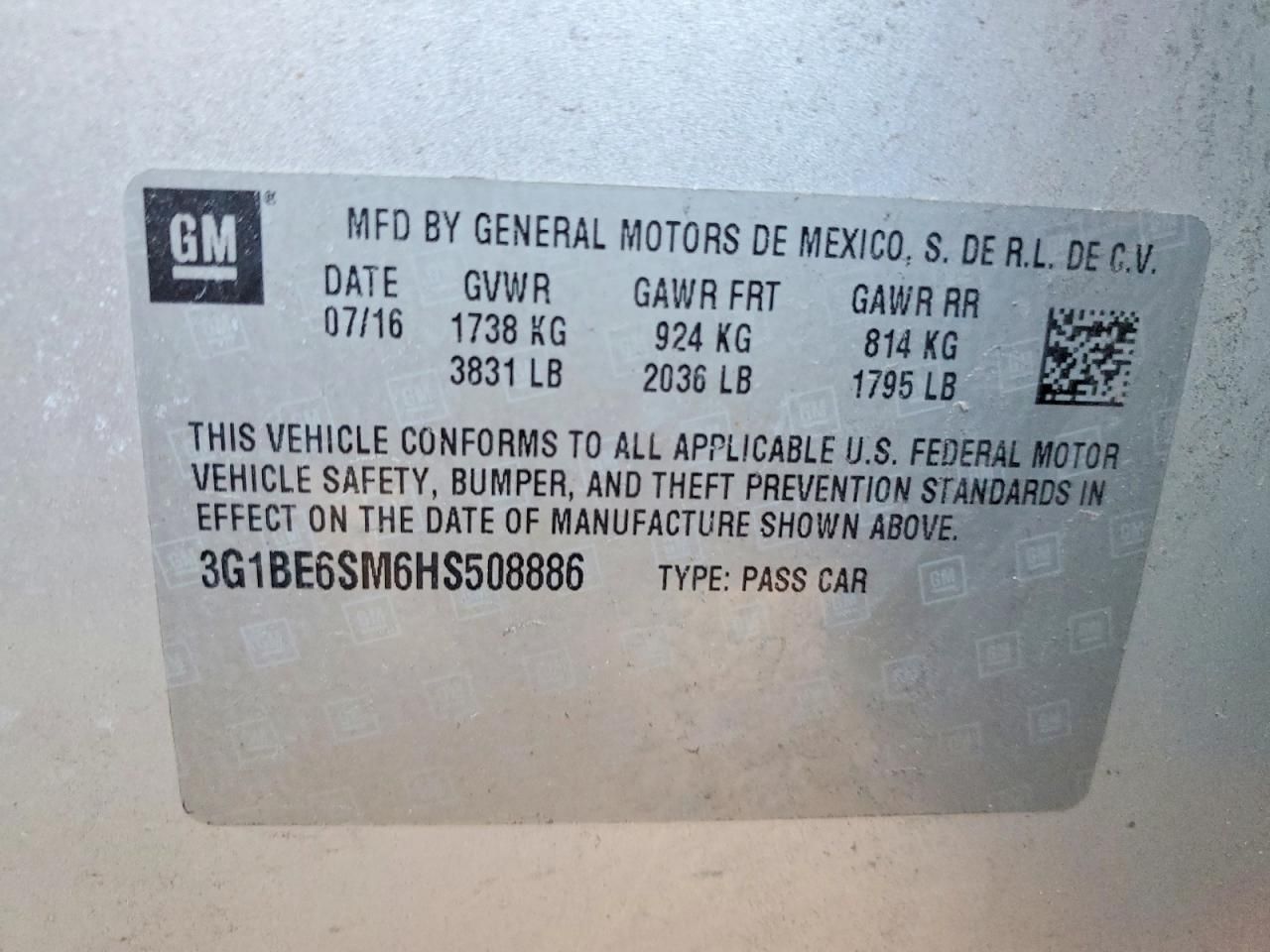 2017 Chevrolet Cruze lt