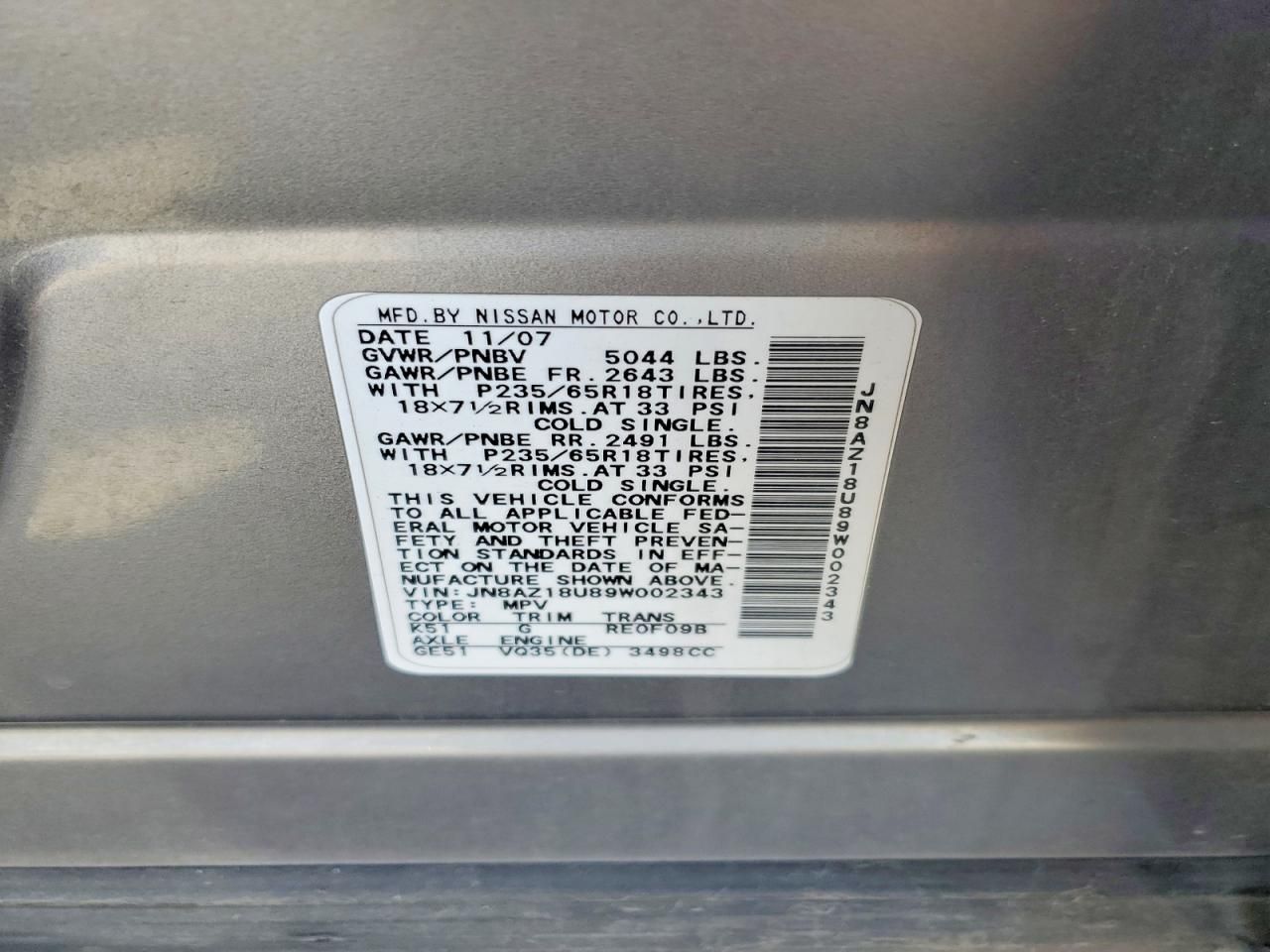 2009 Nissan Murano s