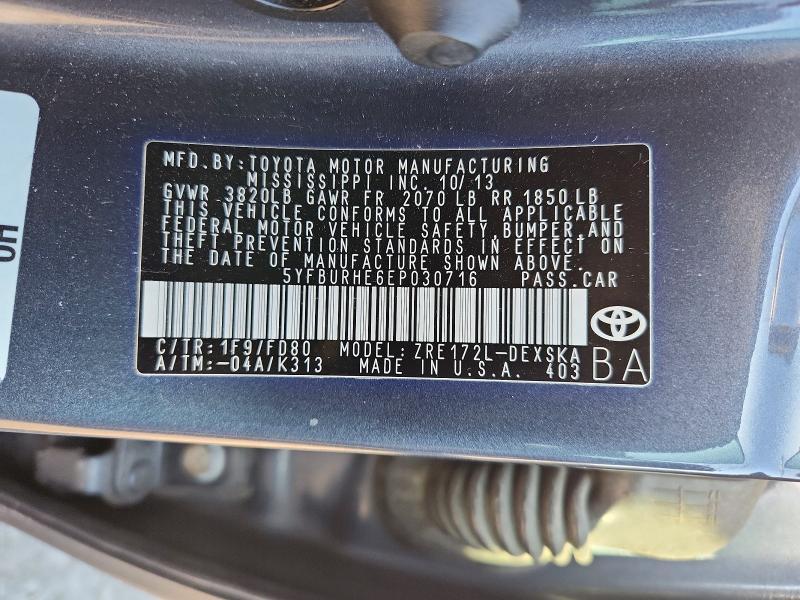 2014 Toyota Corolla s Plus