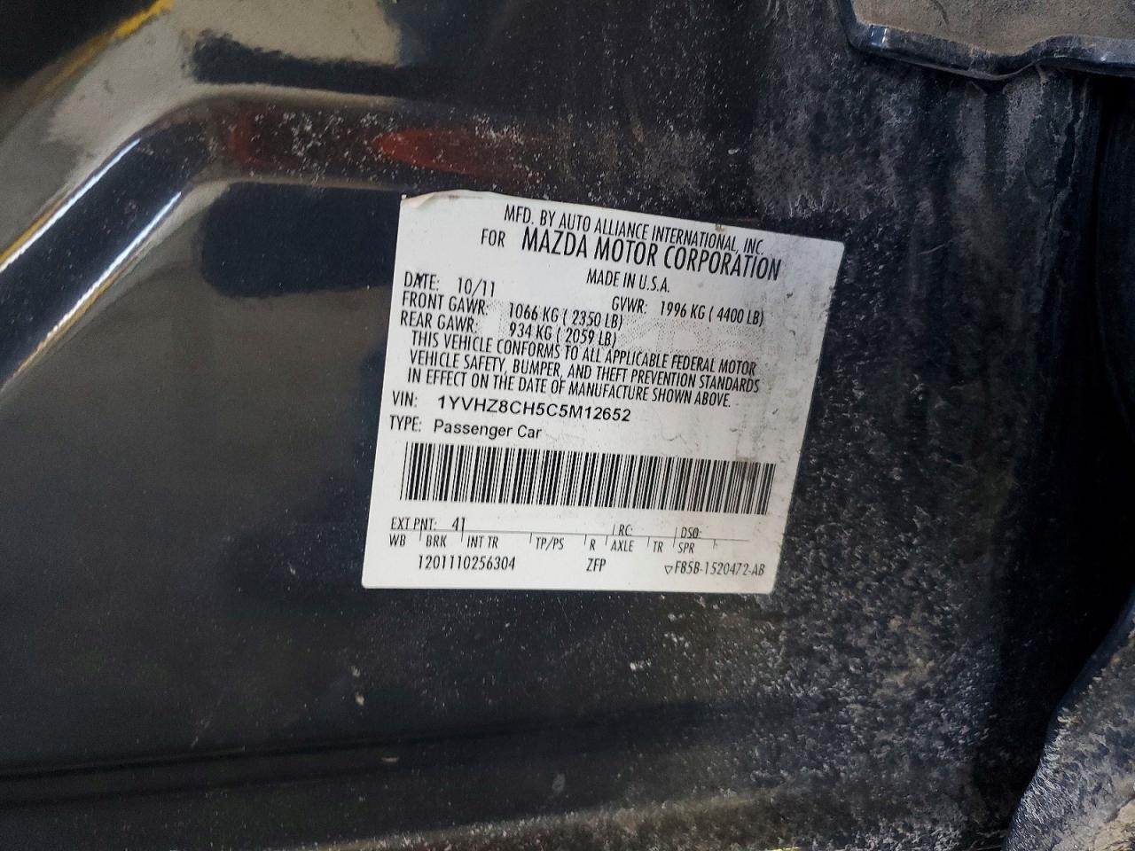 2012 Mazda 6 I