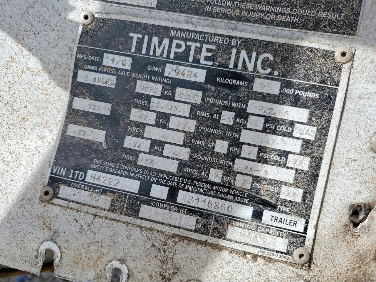 2008 Timpte TE Grain Trailer