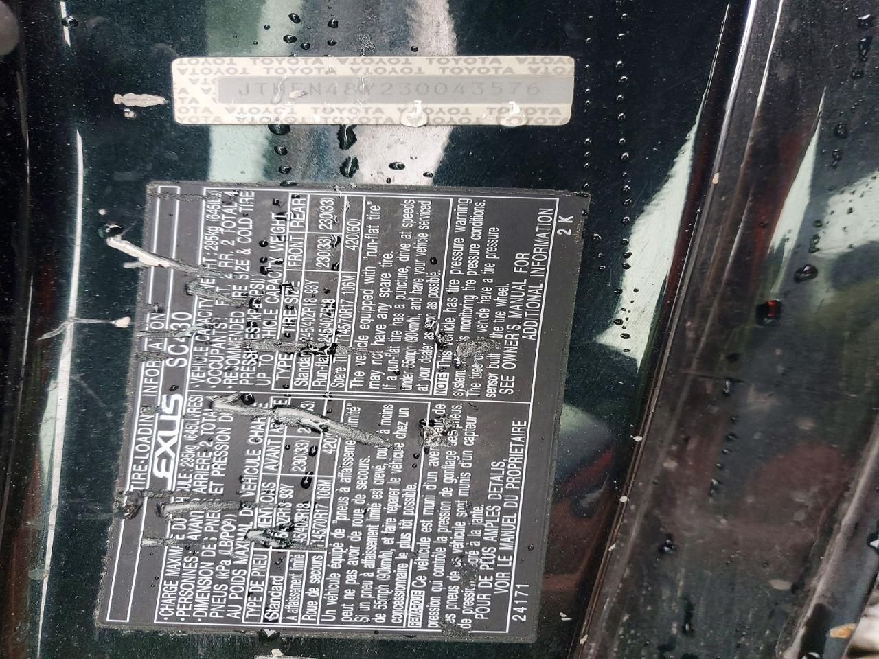 2003 Lexus Sc 430 Base