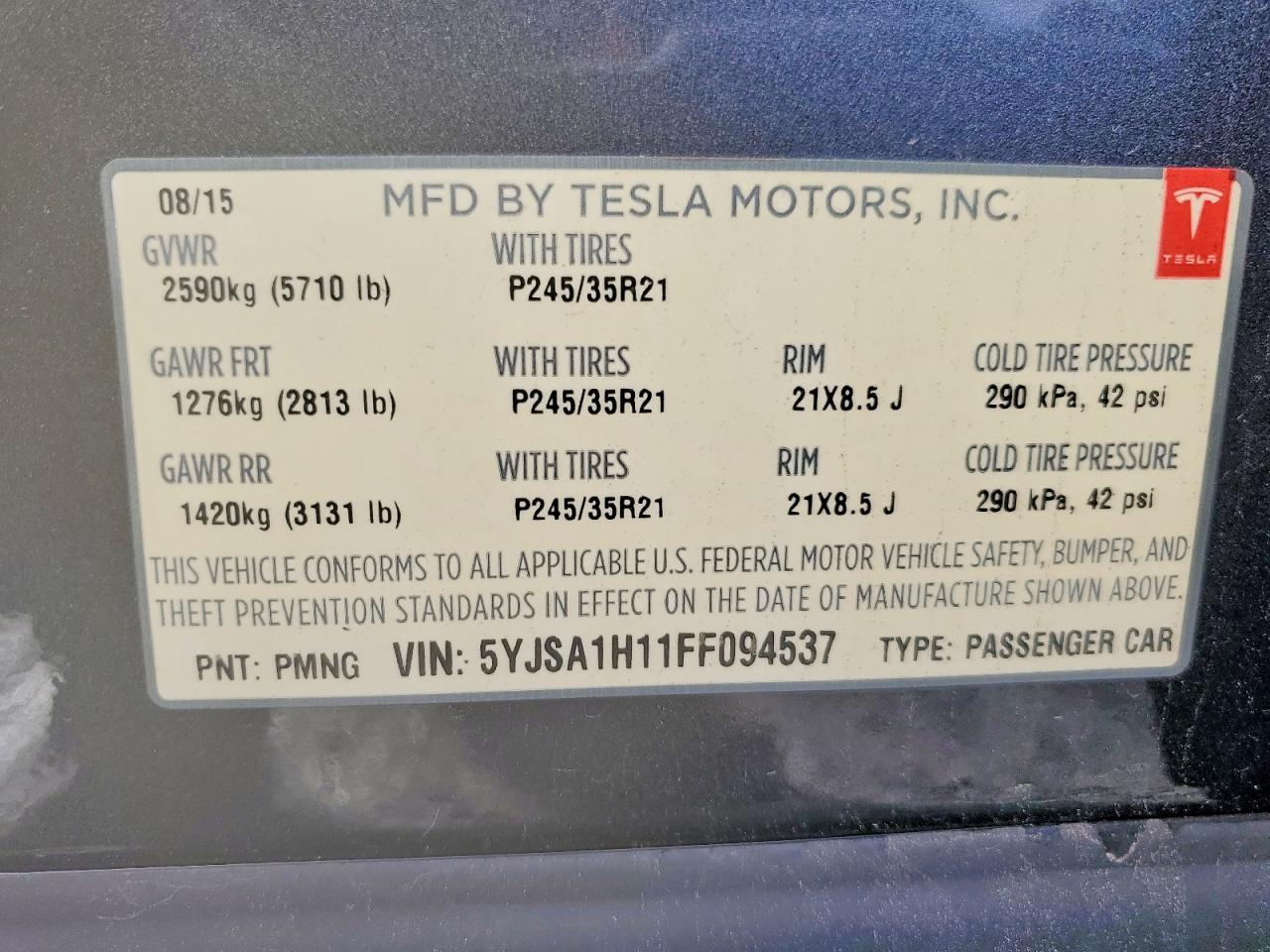 2015 Tesla Model s 85