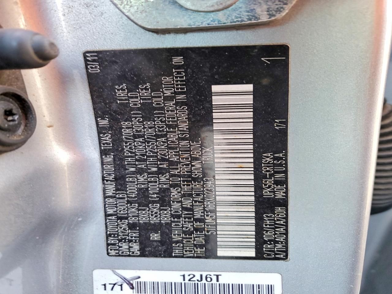 2011 Toyota Tundra Double cab SR5