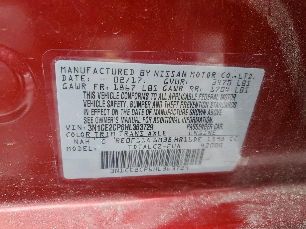 2017 Nissan Versa Note s