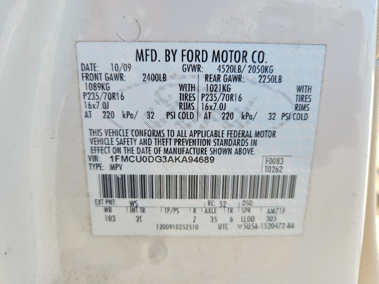 2010 Ford Escape xlt