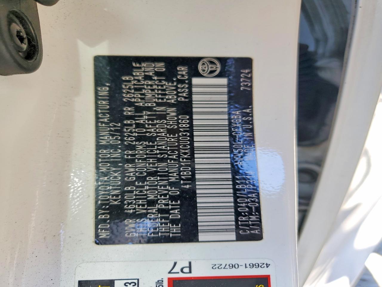 2012 Toyota Camry Hybrid
