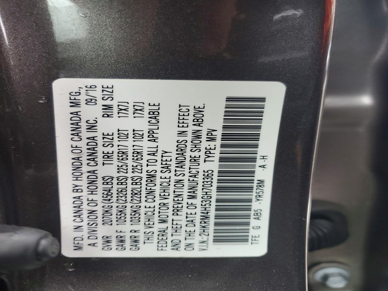 2016 Honda Cr-v ex