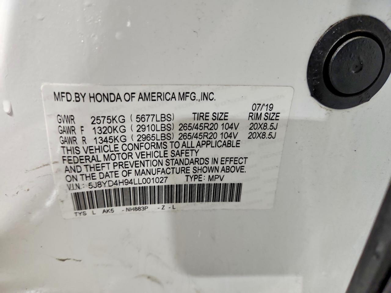 2020 Acura Mdx Advance