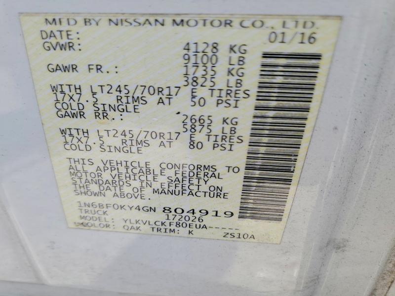 2016 Nissan Nv 1500 s