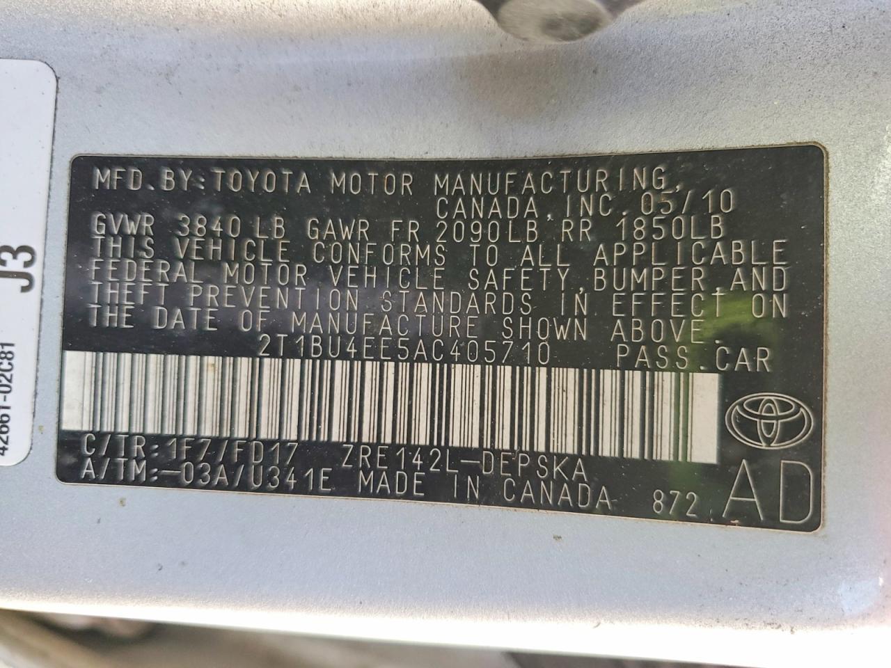 2010 Toyota Corolla Base