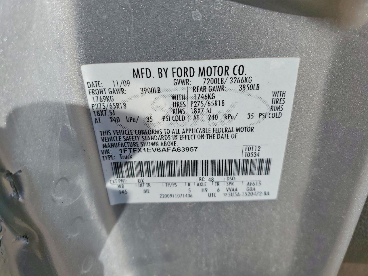 2010 Ford F150 Super cab