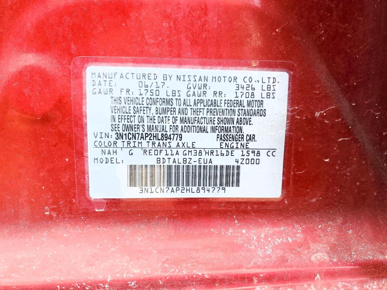 2017 Nissan Versa s