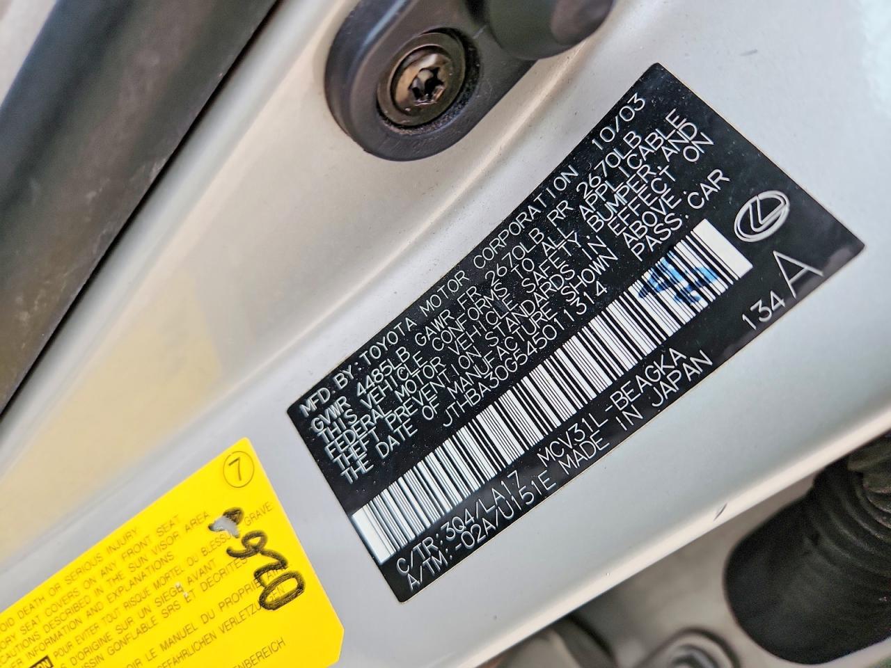 2004 Lexus Es 330