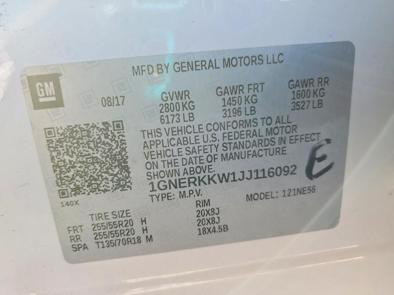 2018 Chev Traverse Premier