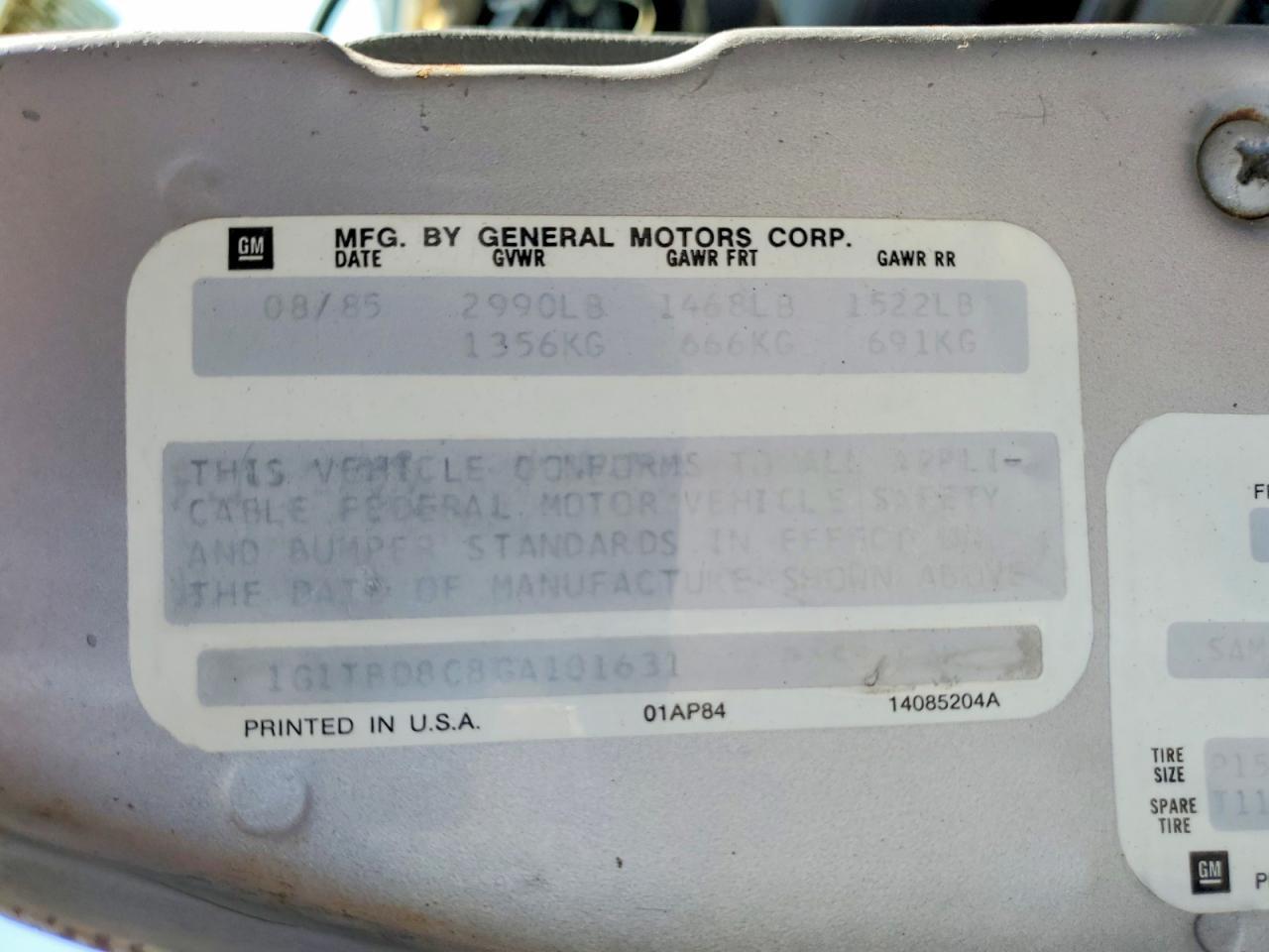 1986 Chevrolet Chevette cs