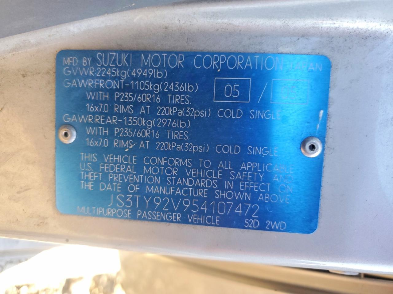 2005 Suzuki XL7 ex
