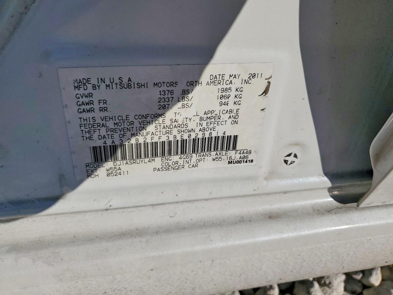 2011 Mitsubishi Galant fe