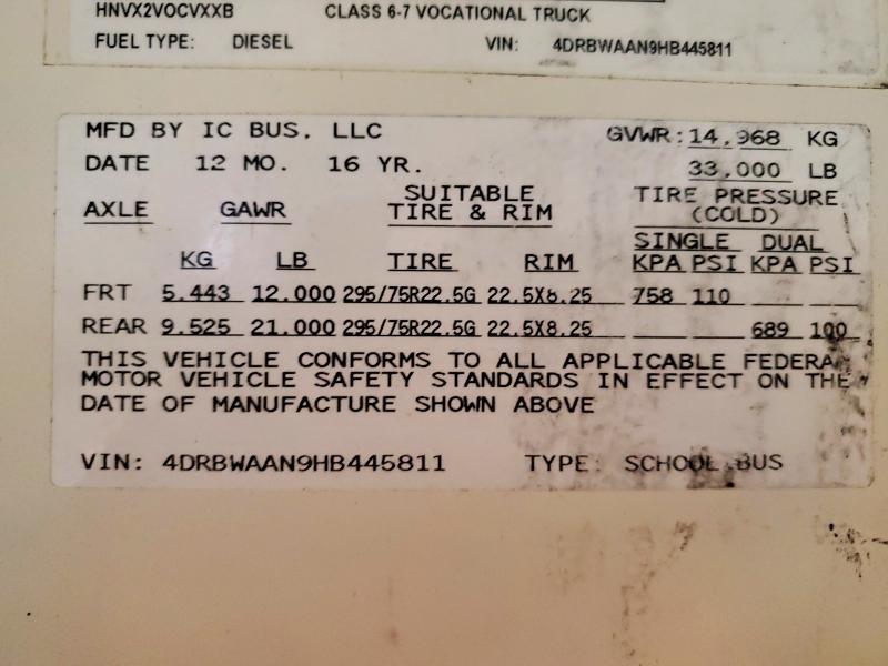 2017 Ic Corporation Re Series School-school bus