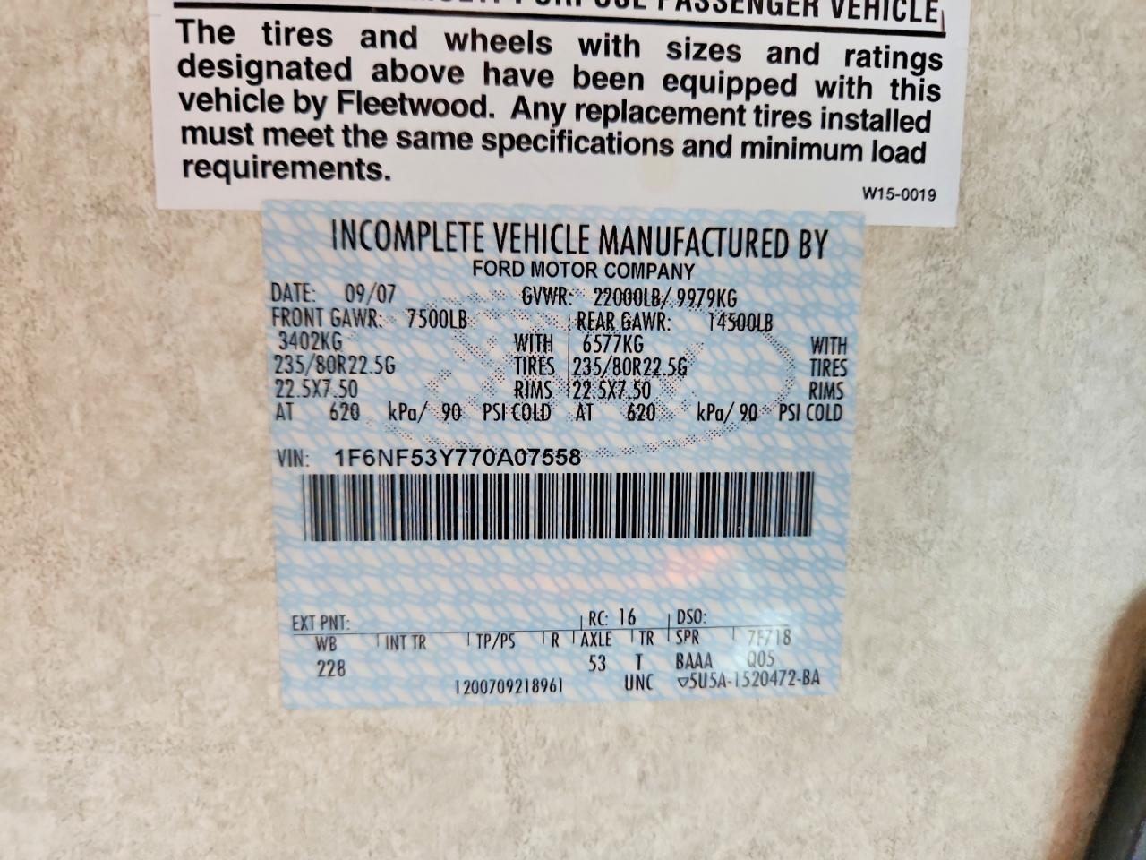 2008 Fleetwood 2007 Ford F550 Super Duty RV