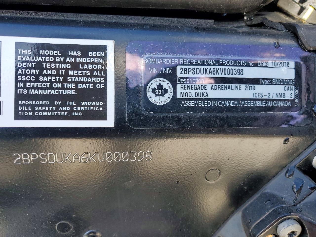 2019 Skidoo Renegade