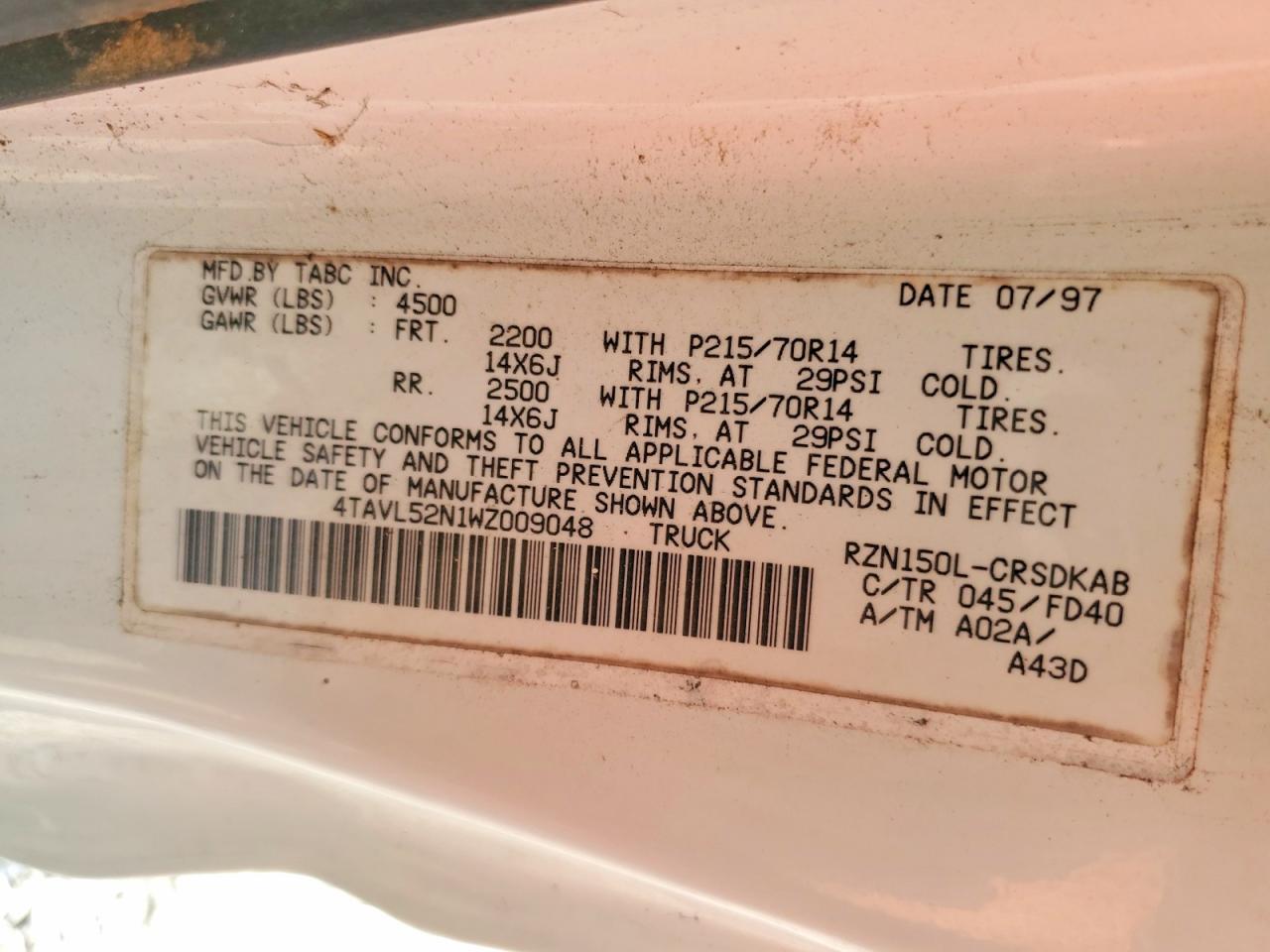 1998 Toyota Tacoma Xtracab