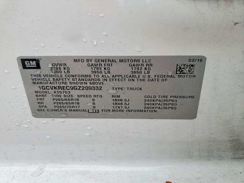 2016 Chevrolet Silverado K1500 lt