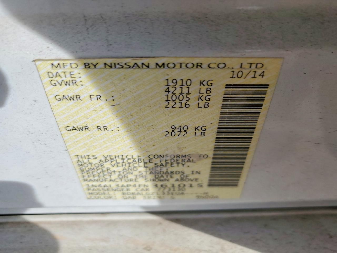 2015 Nissan Altima 2.5