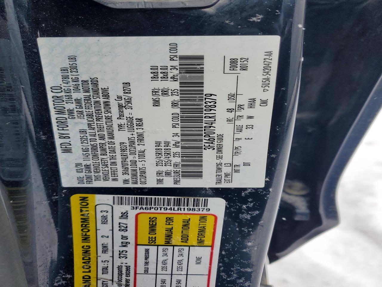 2020 Ford Fusion se
