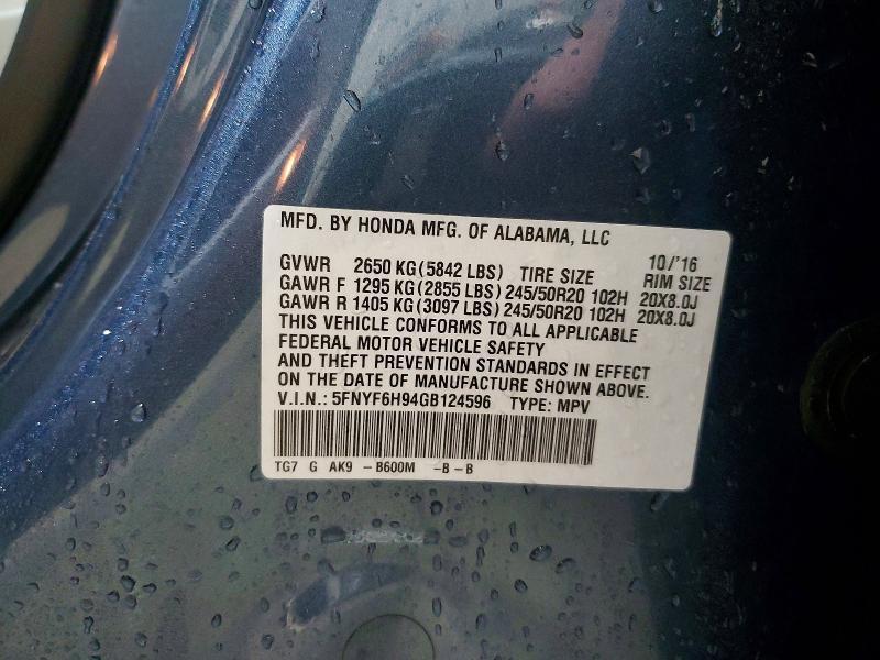 2016 Honda Pilot Touring