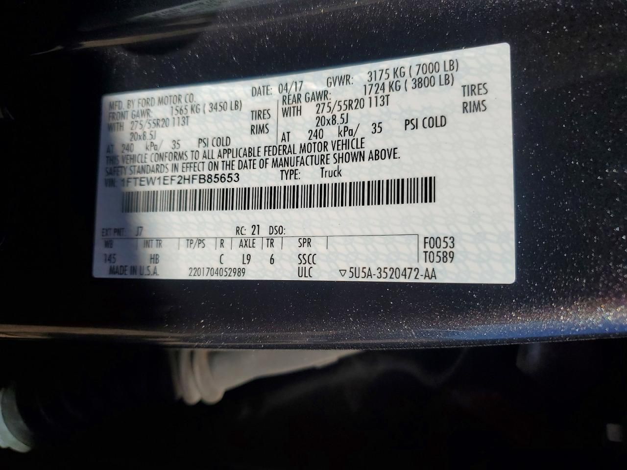 2017 Ford F150 Supercrew