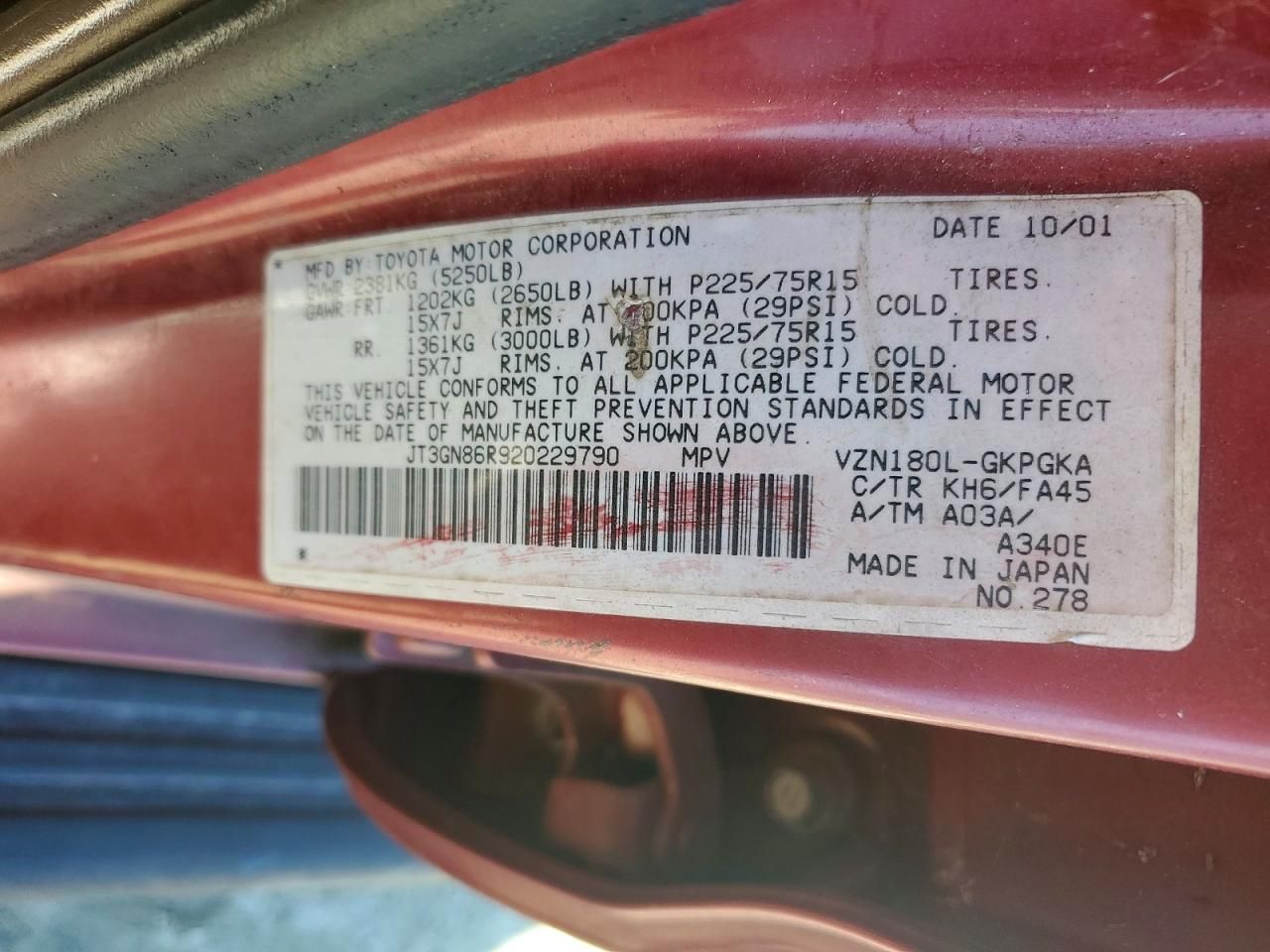 2002 Toyota 4runner SR5