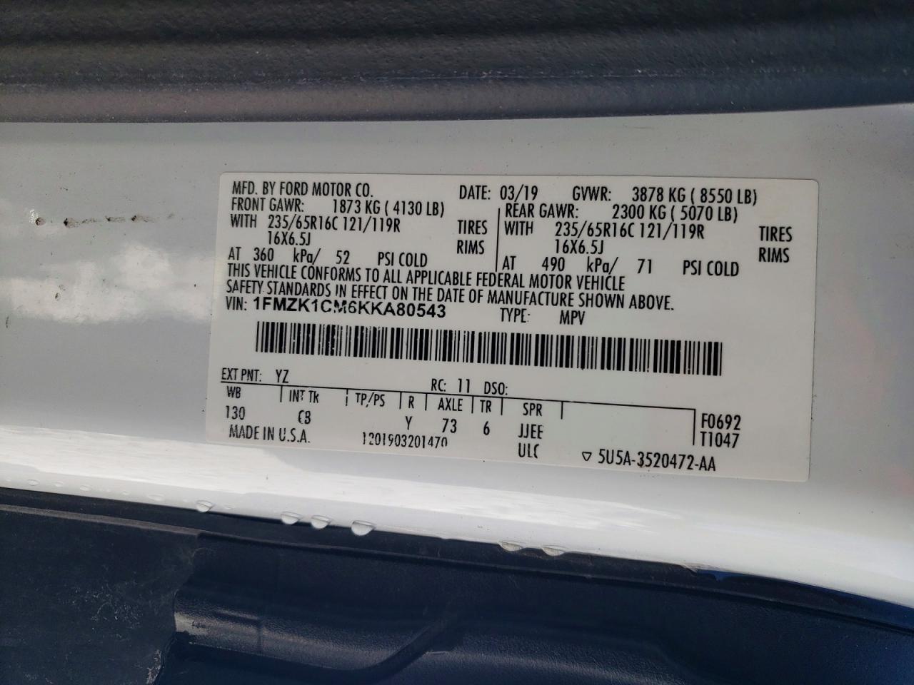 2019 Ford Transit T-150
