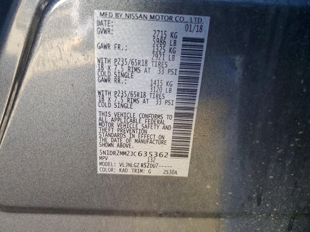 2018 Nissan Pathfinder s