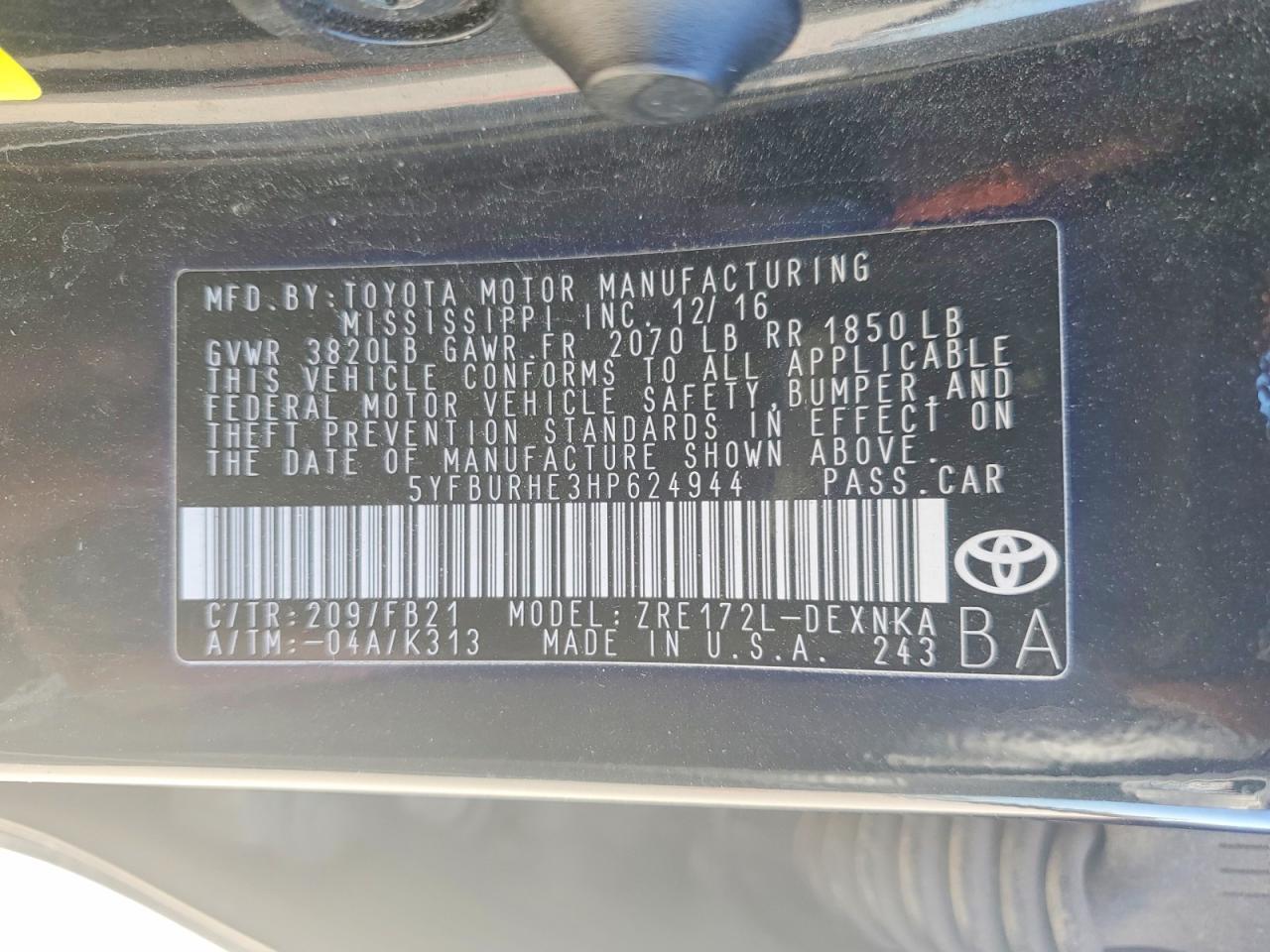 2017 Toyota Corolla l