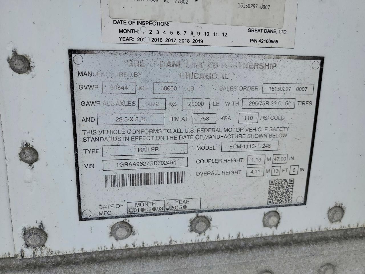 2016 Great Dane Trailer