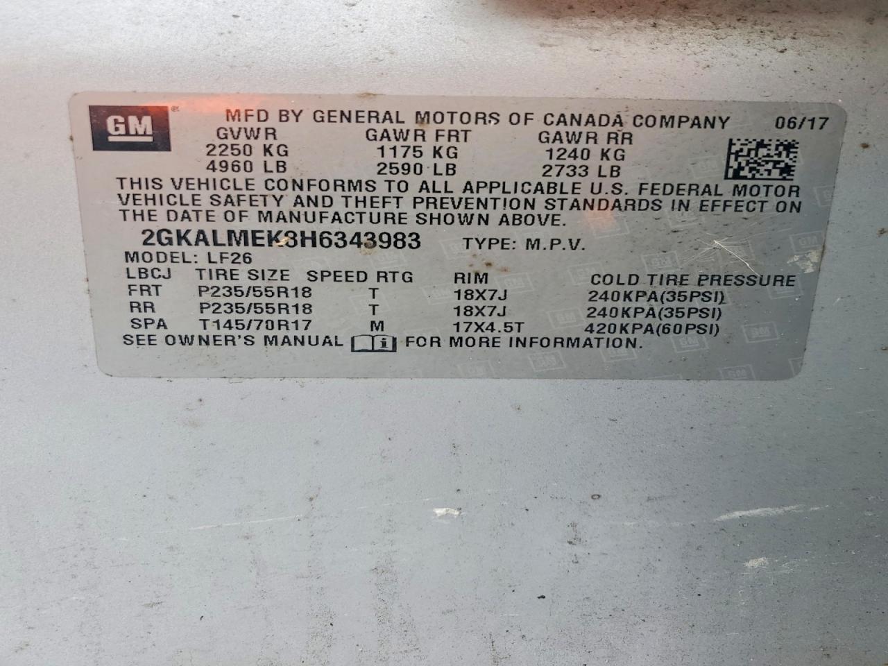 2017 GMC Terrain sle