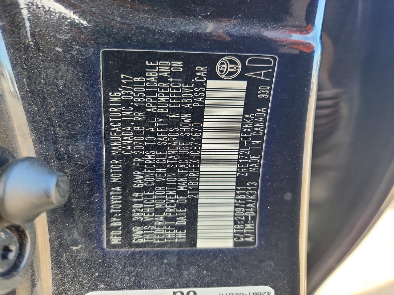 2017 Toyota Corolla l