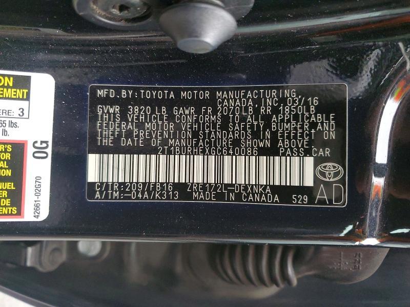2016 Toyota Corolla l