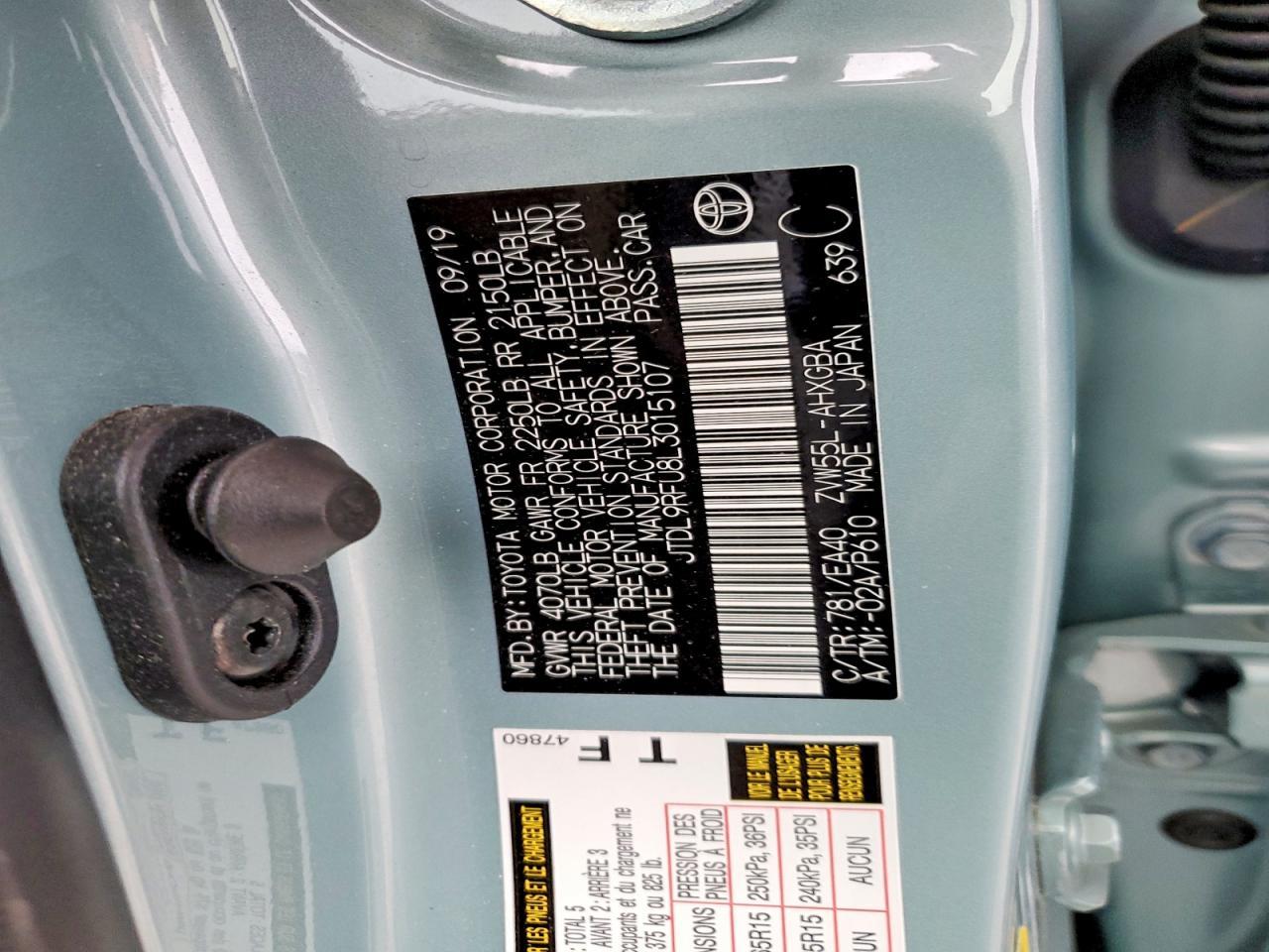2020 Toyota Prius le