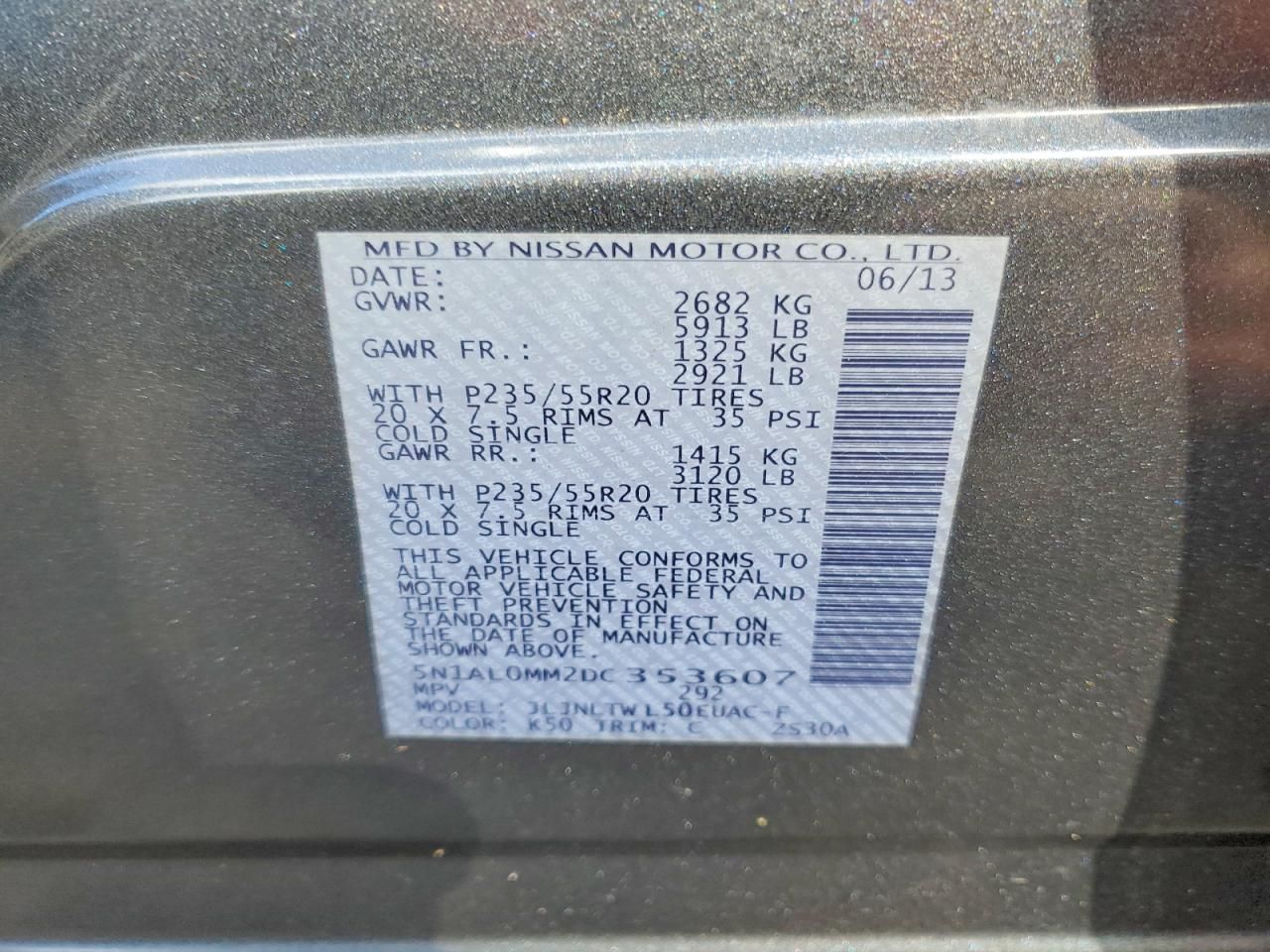 2013 Infiniti Jx35 Base