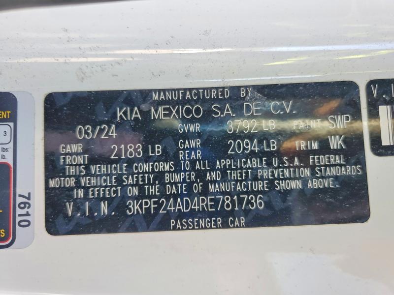 2024 KIA Forte lx