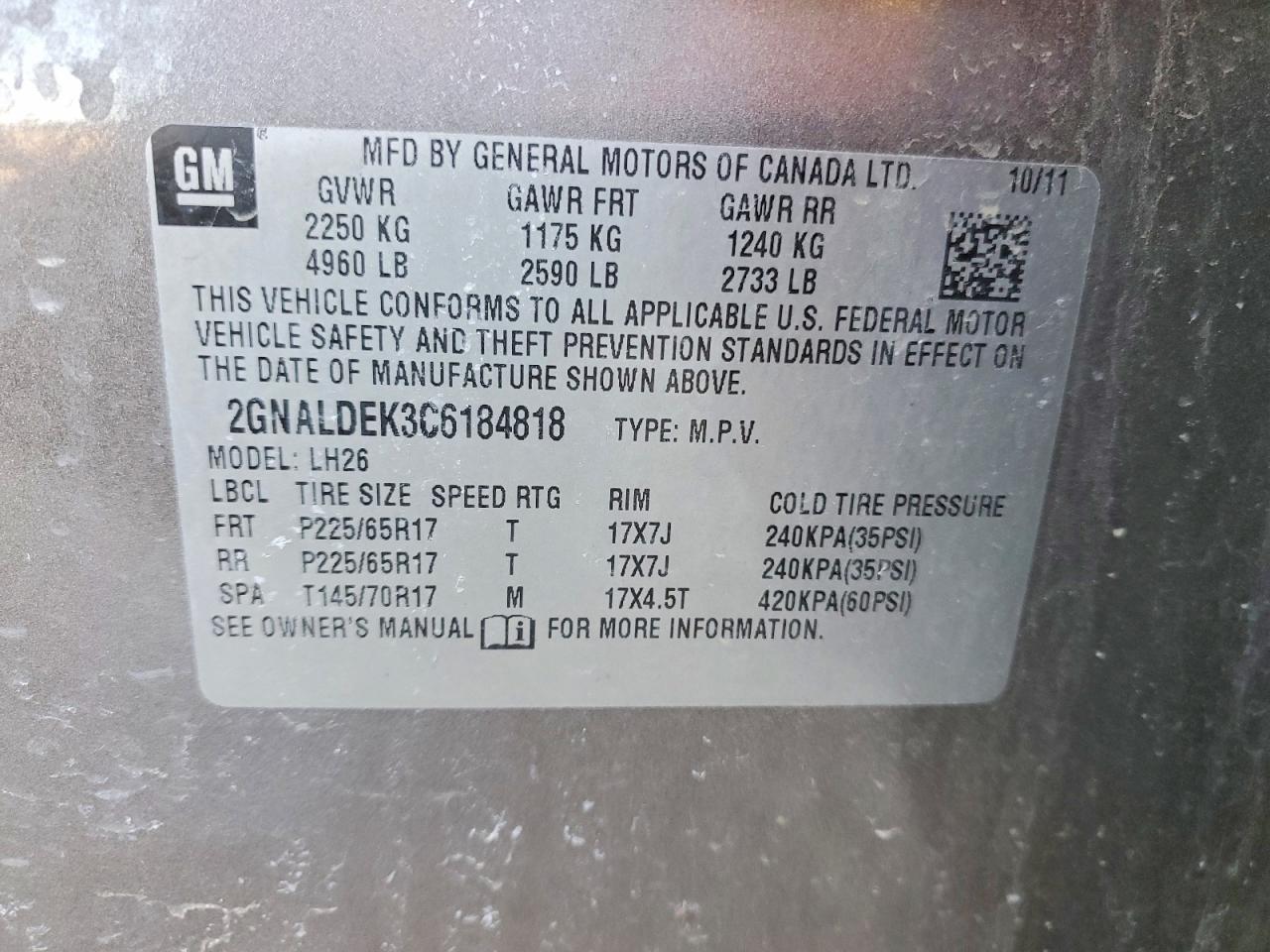 2012 Chevrolet Equinox lt