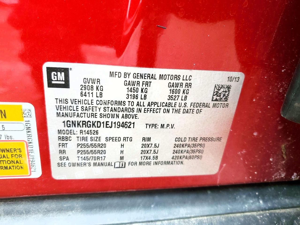 2014 Chevrolet Traverse lt