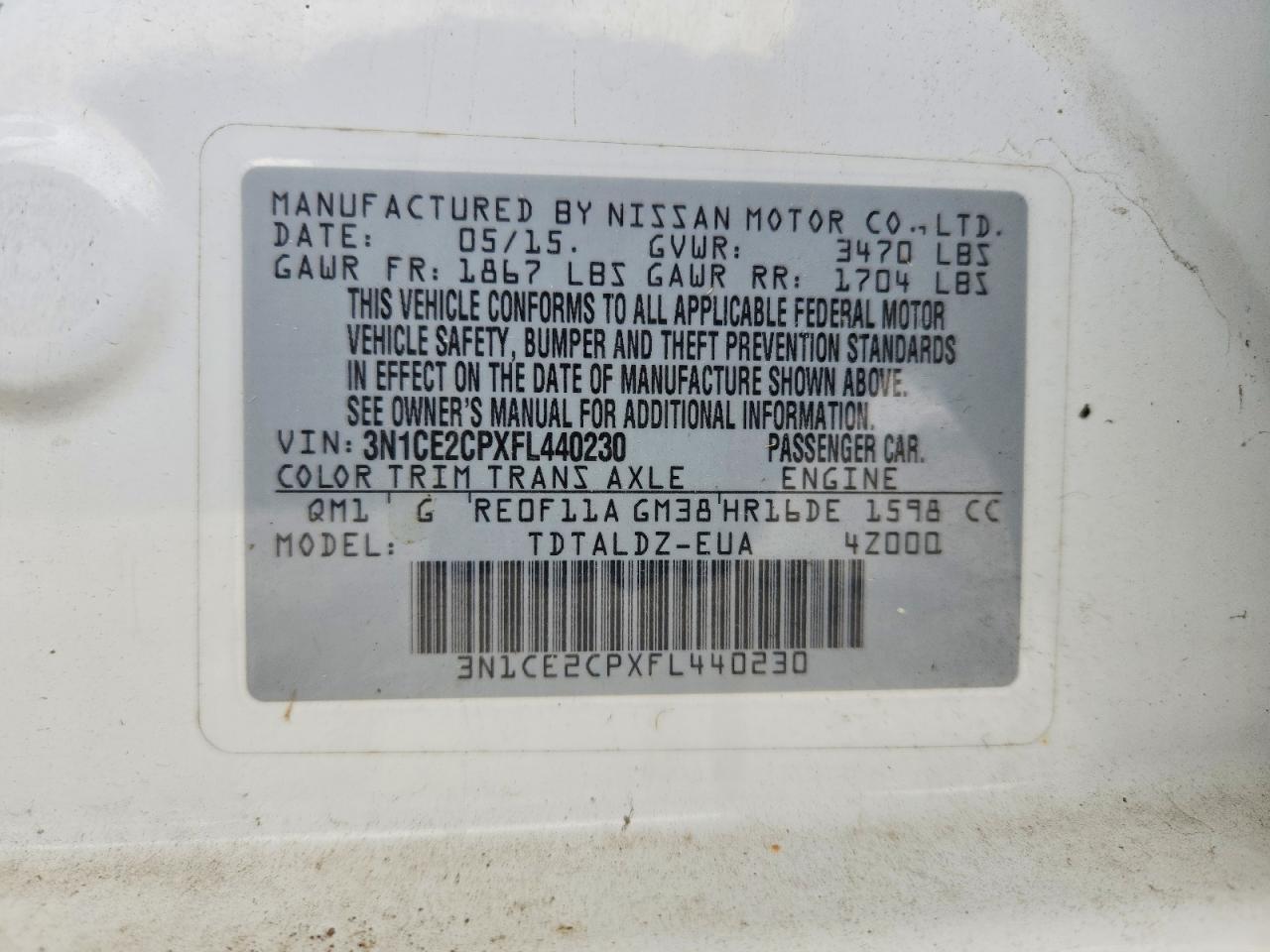 2015 Nissan Versa Note s